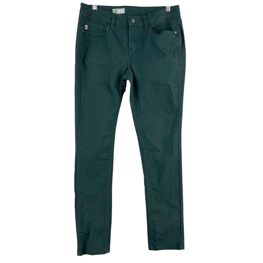 Stio Womens Rivet Canvas Pant 8R Dark Green Organic Cotton 5-Pocket
